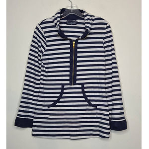 Duffield Lane zip up striped pullover - medium